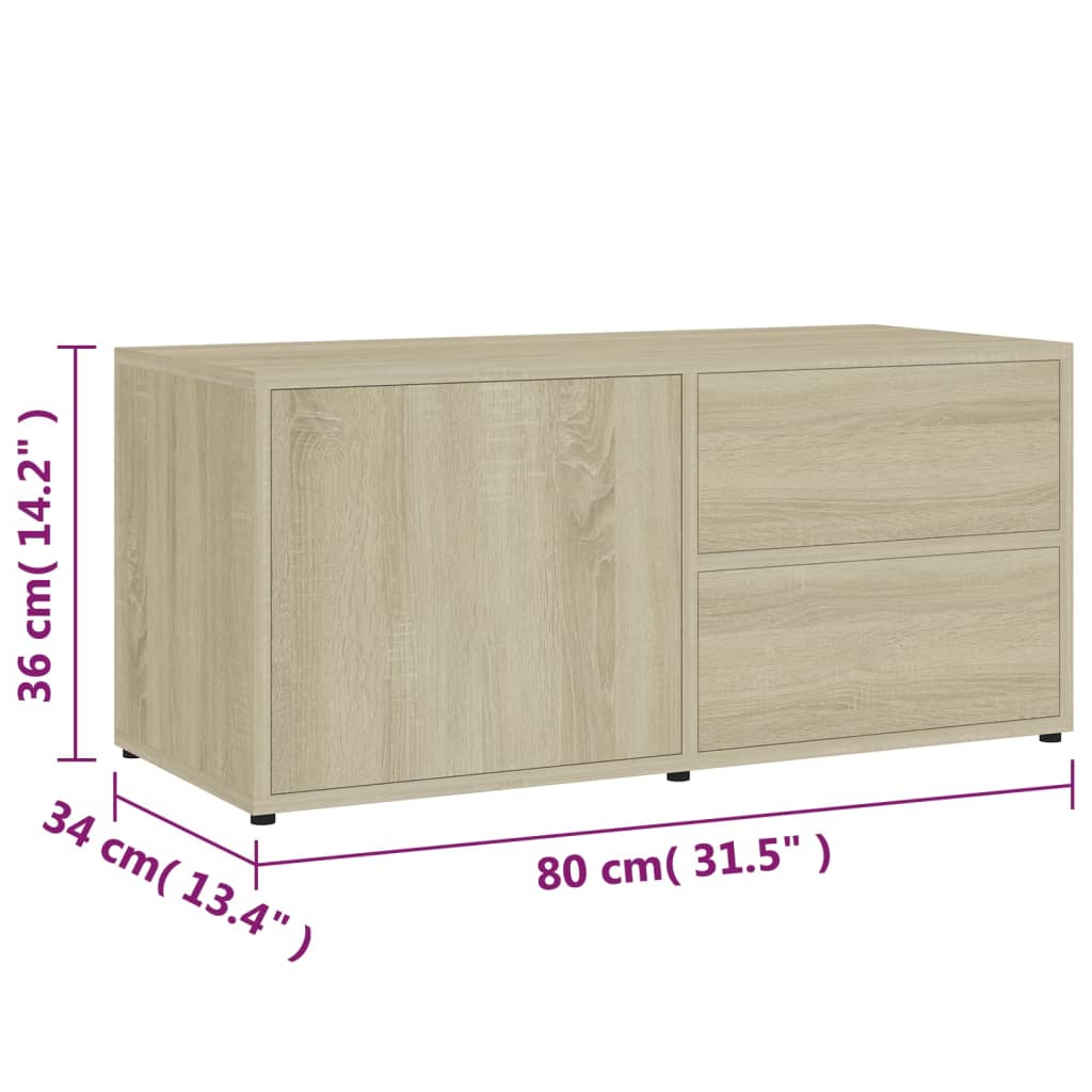 TV ormarić boja hrasta sonome 80 x 34 x 36 cm konstruirano drvo