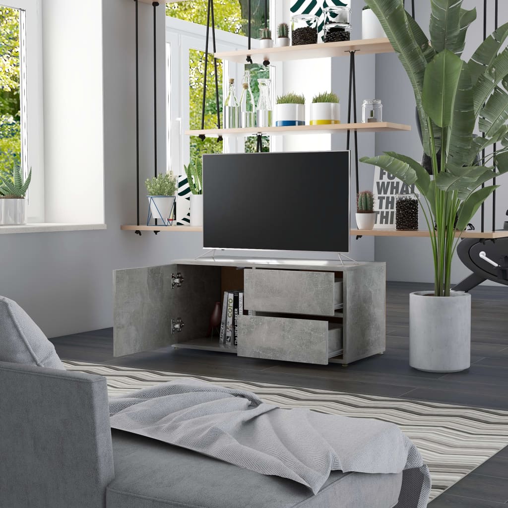 TV ormarić siva boja betona 80 x 34 x 36 cm konstruirano drvo
