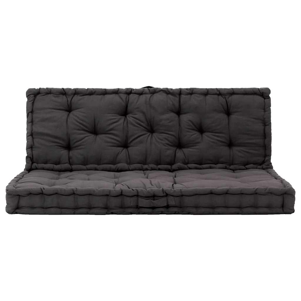 Paletni podni jastuci 2 kom pamučni crni