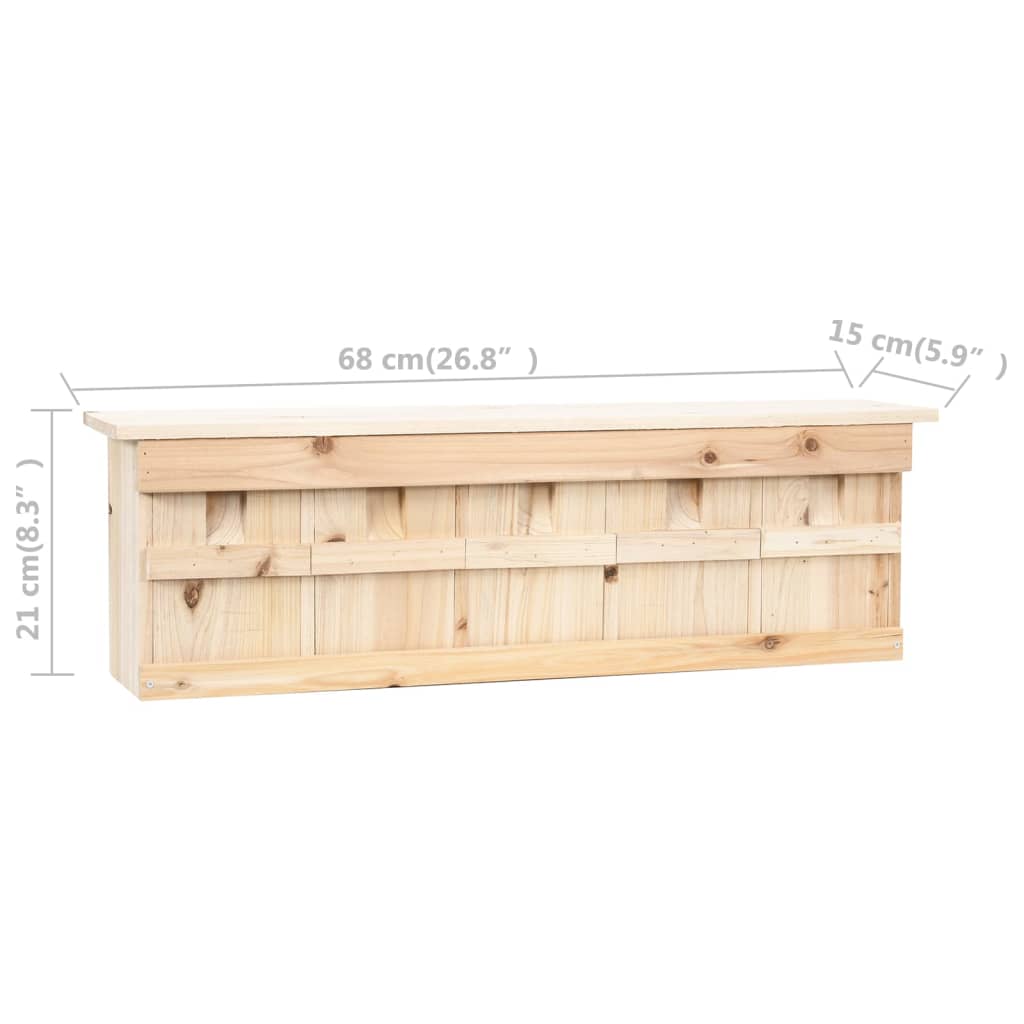 Kućica za vrapce s 5 odjeljaka 68 x 15 x 21 cm od jelovine