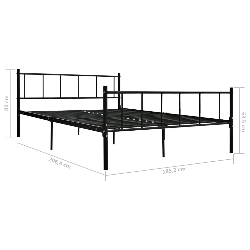 Okvir za krevet crni metalni 180 x 200 cm