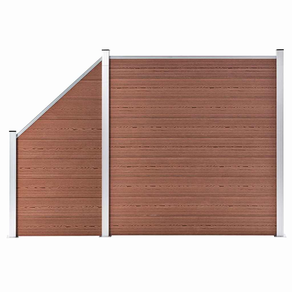 Set WPC ograda 1 kvadratna + 1 kosa 273 x 186 cm smeđi