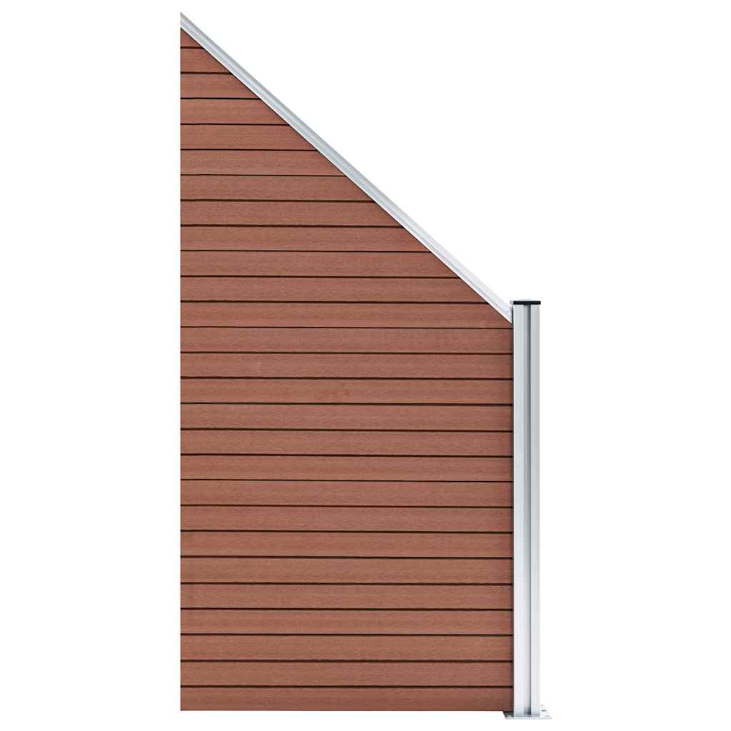 Set WPC ograda 1 kvadratna + 1 kosa 273 x 186 cm smeđi