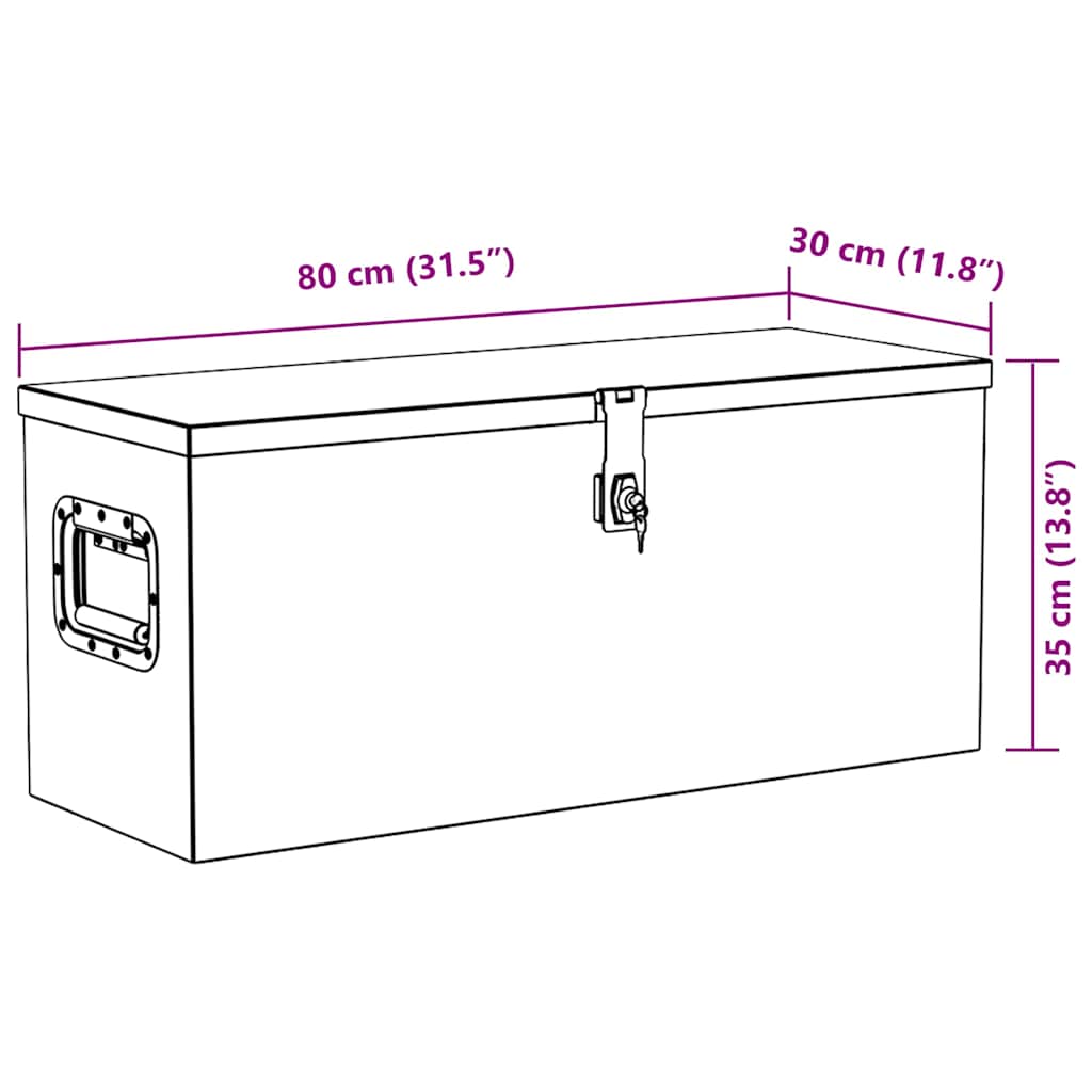 Aluminijska kutija 80 x 30 x 35 cm crna