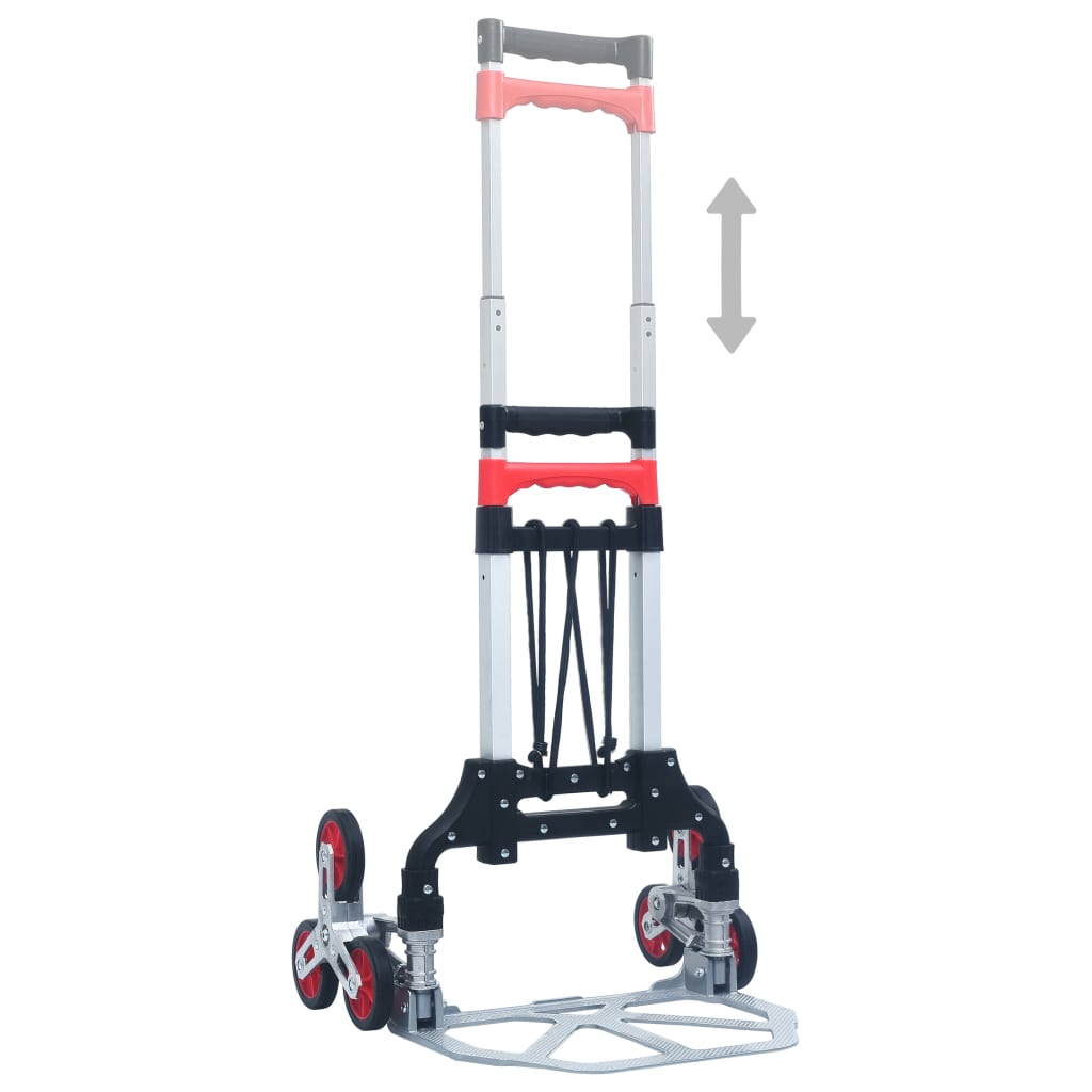Sklopiva kolica za stepenice 70 kg aluminijska srebrna