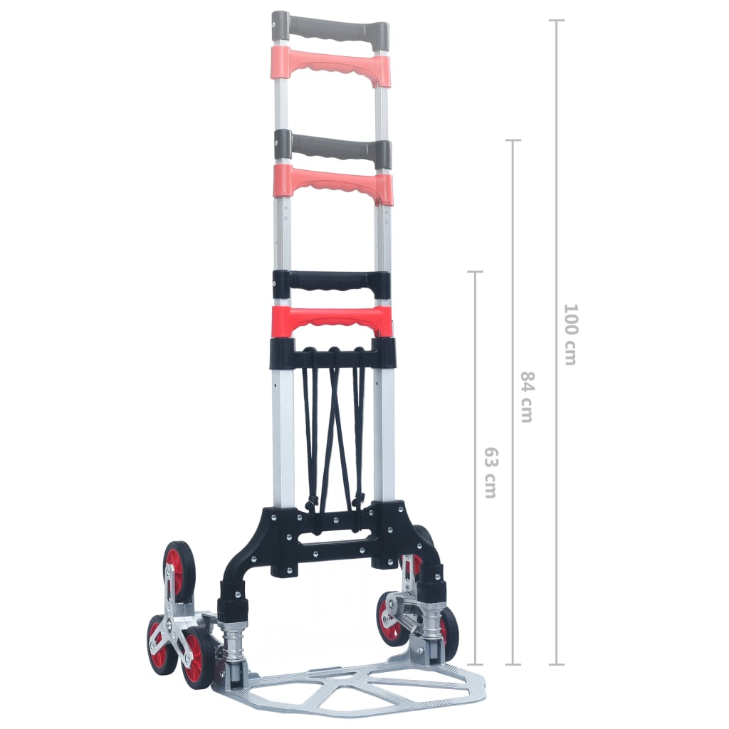 Sklopiva kolica za stepenice 70 kg aluminijska srebrna