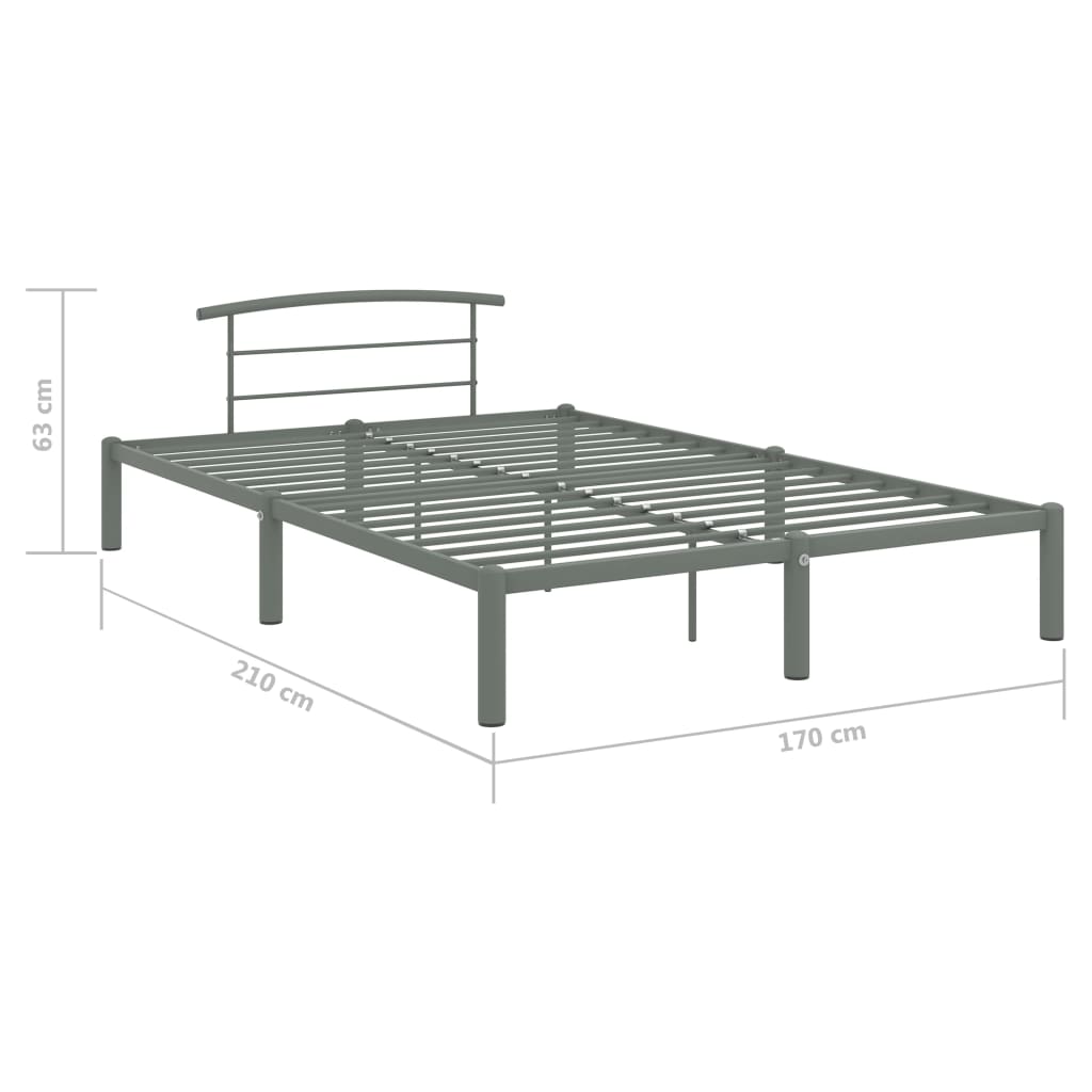 Okvir za krevet sivi metalni 160 x 200 cm