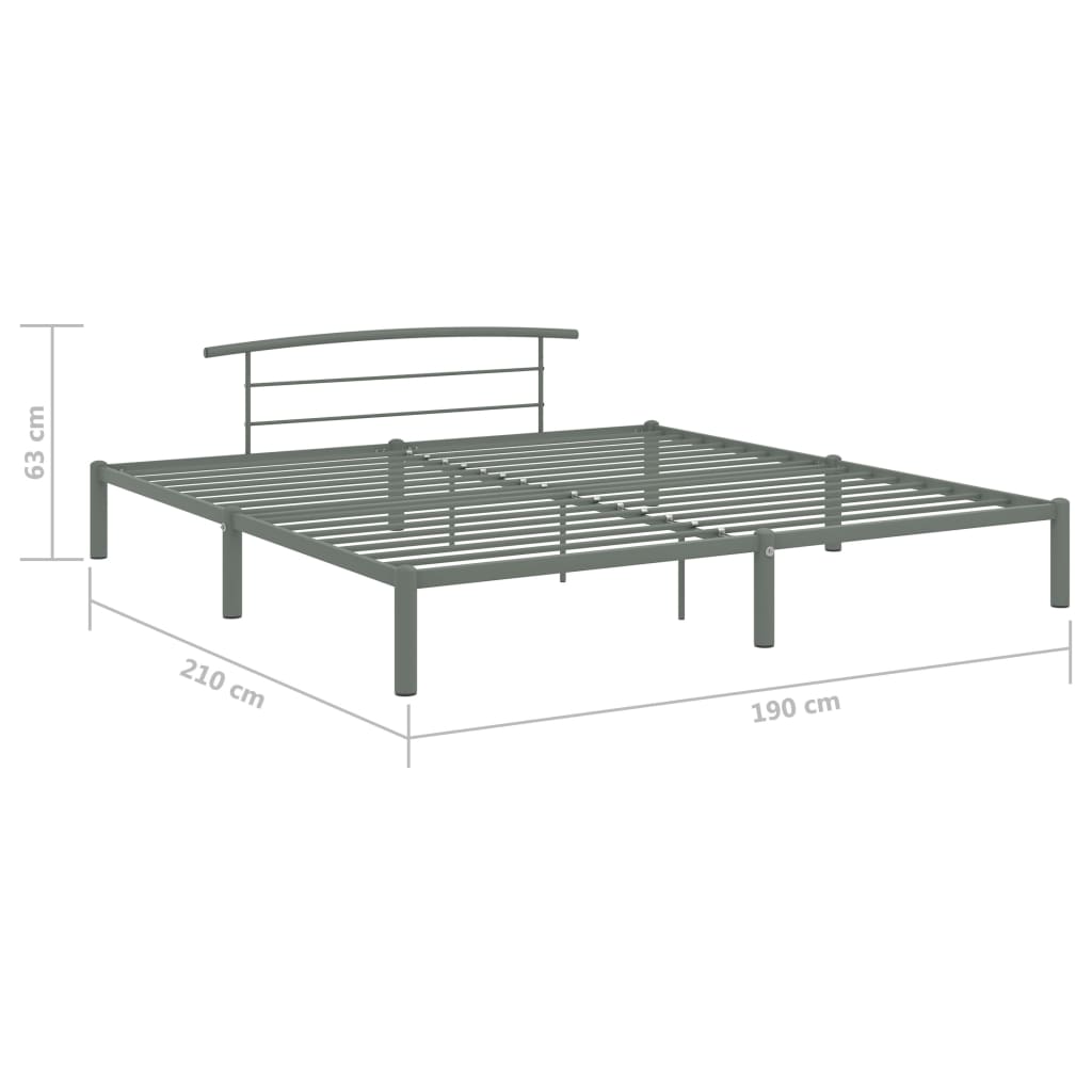 Okvir za krevet sivi metalni 180 x 200 cm