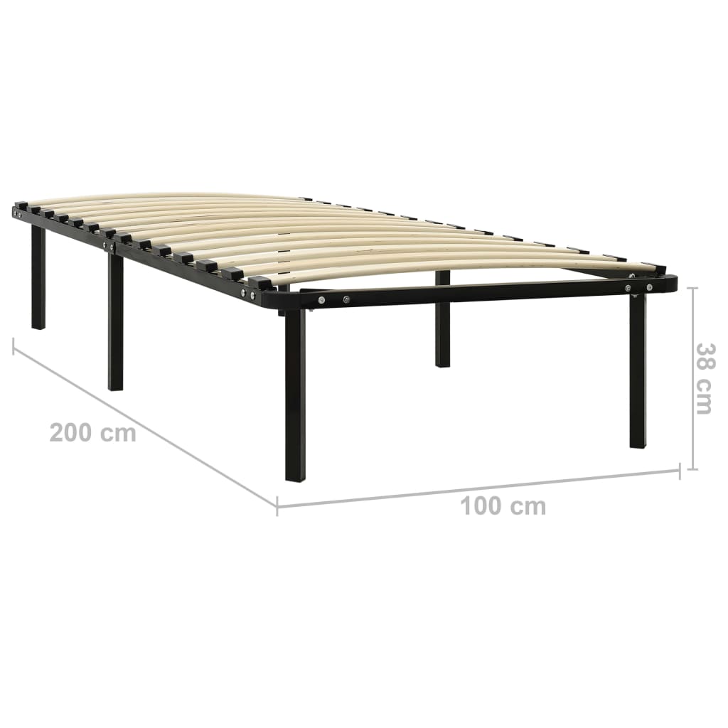 Okvir za krevet crni metalni 100 x 200 cm
