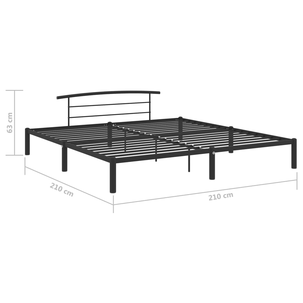 Okvir za krevet crni metalni 200 x 200 cm