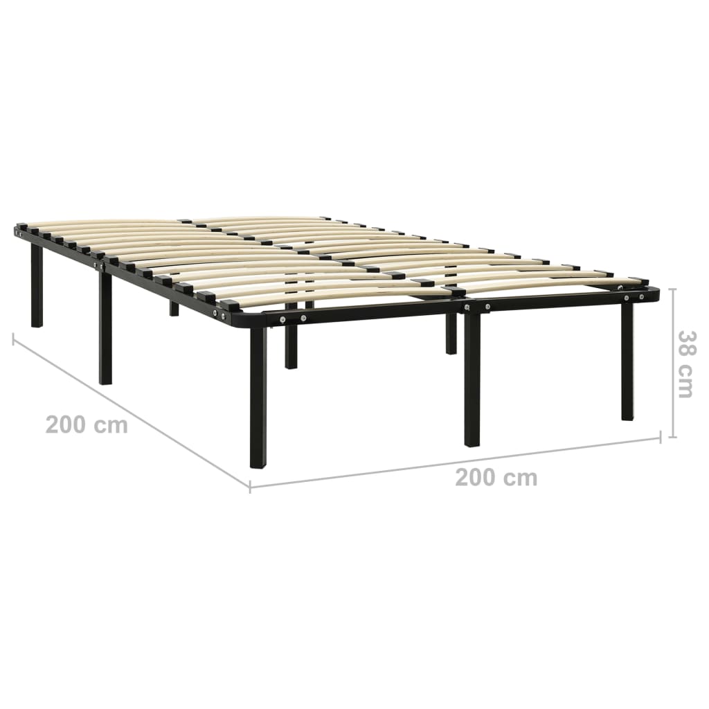 Okvir za krevet crni metalni 200 x 200 cm