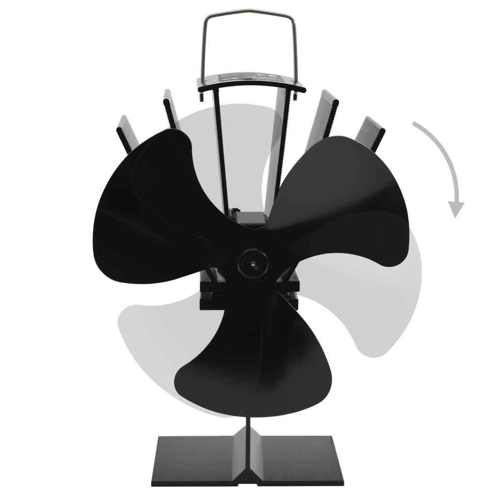 Ventilator za peć na toplinski pogon s 3 lopatice crni