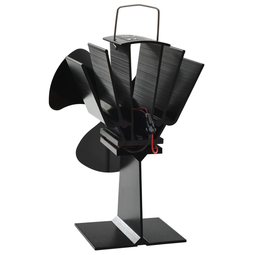 Ventilator za peć na toplinski pogon s 3 lopatice crni