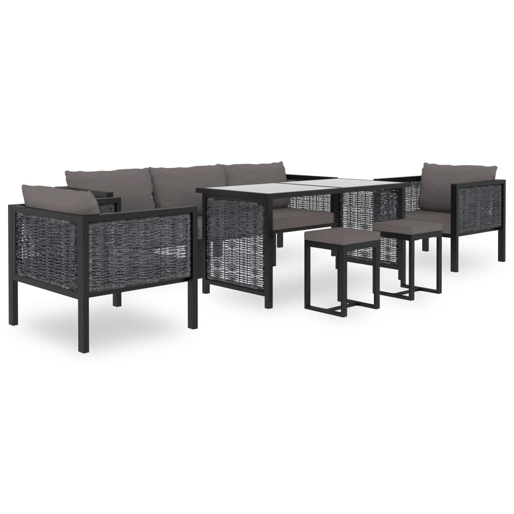 Modularna kutna sofa od poliratana s desnim naslonom antracit