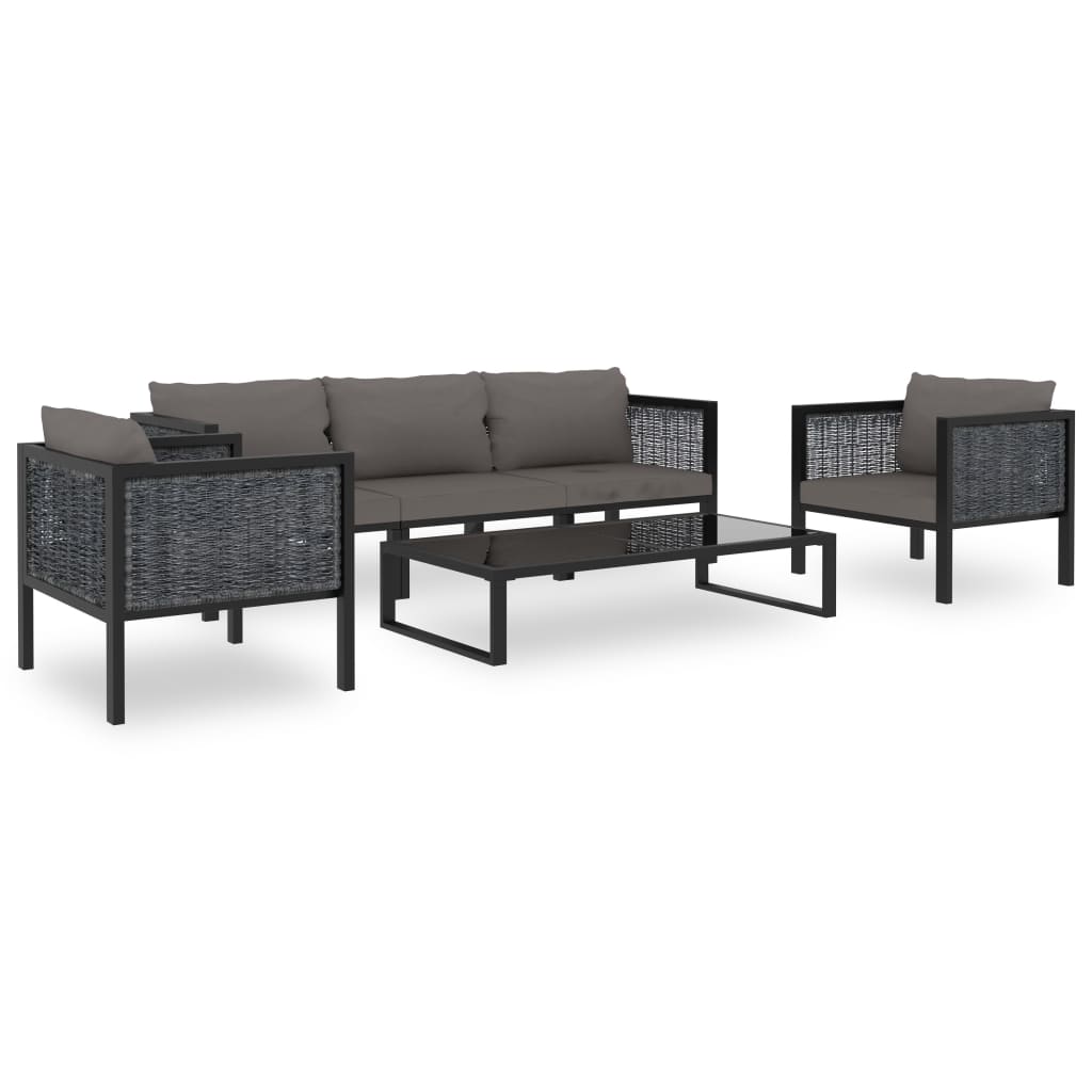 Modularna kutna sofa od poliratana s desnim naslonom antracit