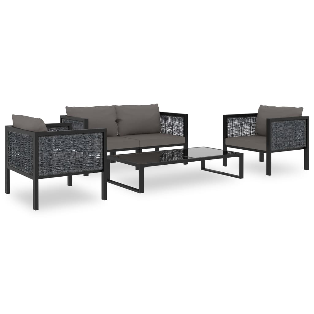 Modularna kutna sofa od poliratana s desnim naslonom antracit