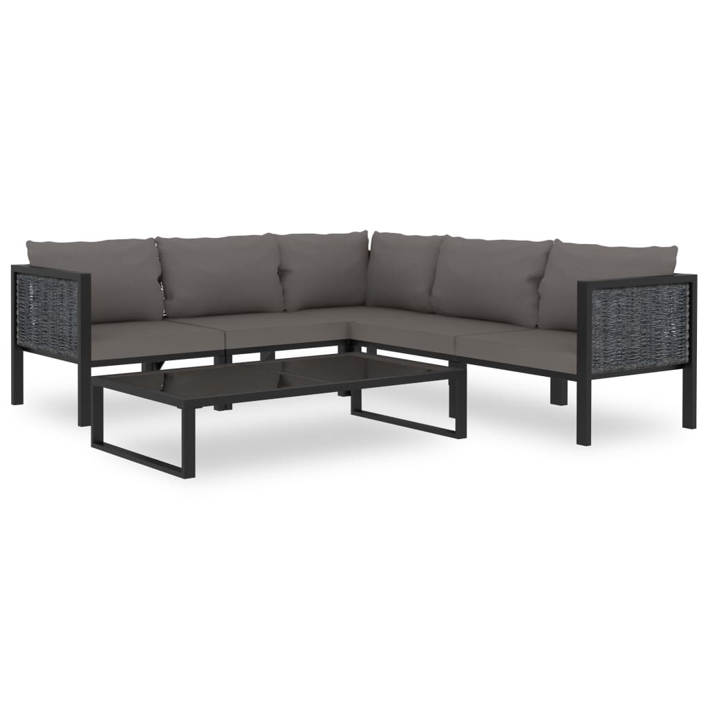 Modularna kutna sofa od poliratana s desnim naslonom antracit