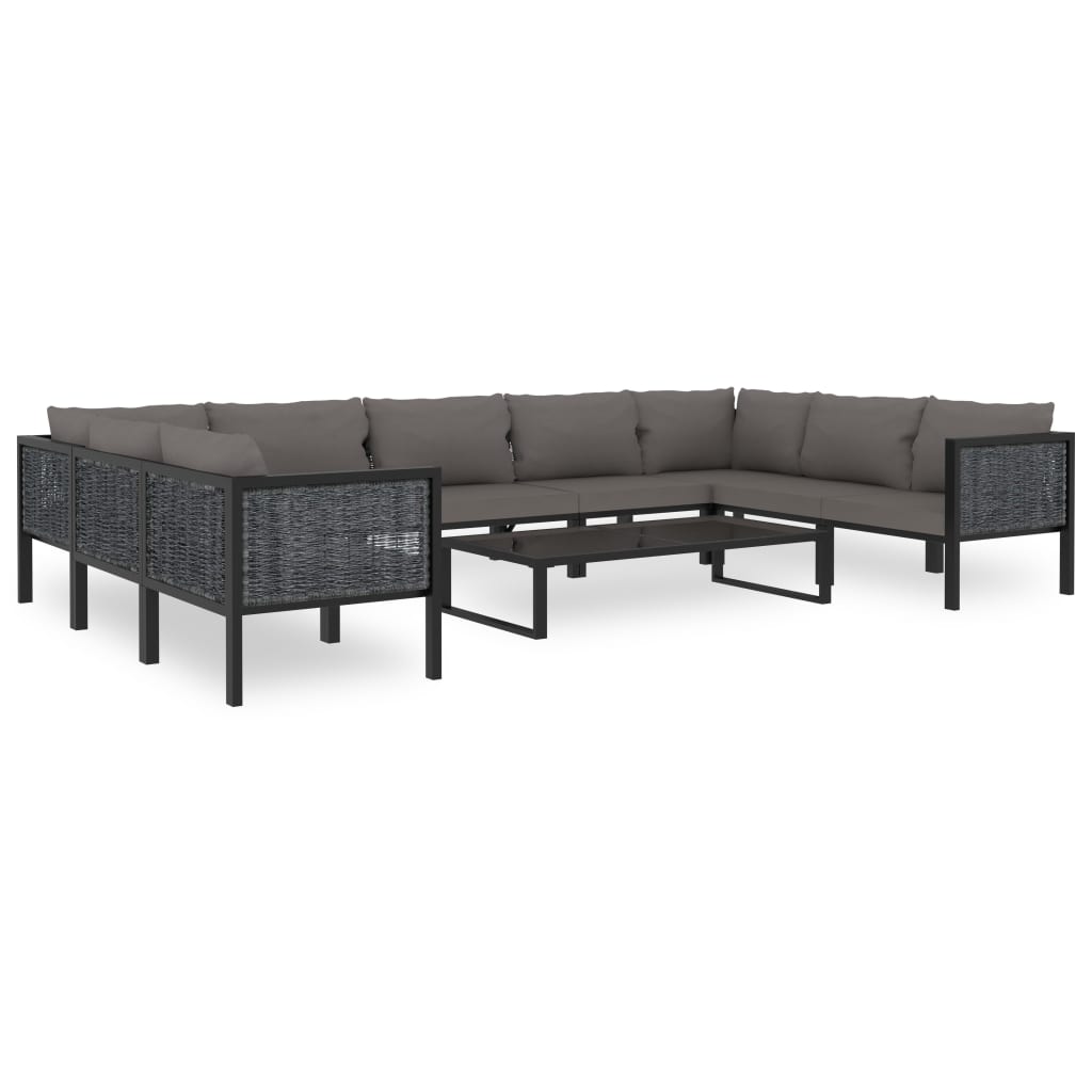 Modularna kutna sofa od poliratana s desnim naslonom antracit