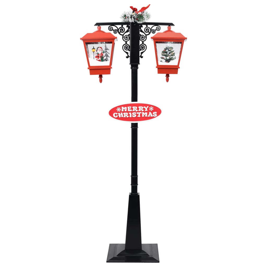 Ulična svjetiljka s Djedom Mrazom crno-crvena 81x40x188 cm PVC