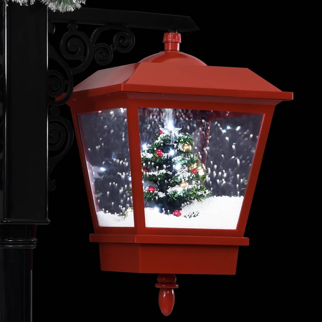 Ulična svjetiljka s Djedom Mrazom crno-crvena 81x40x188 cm PVC
