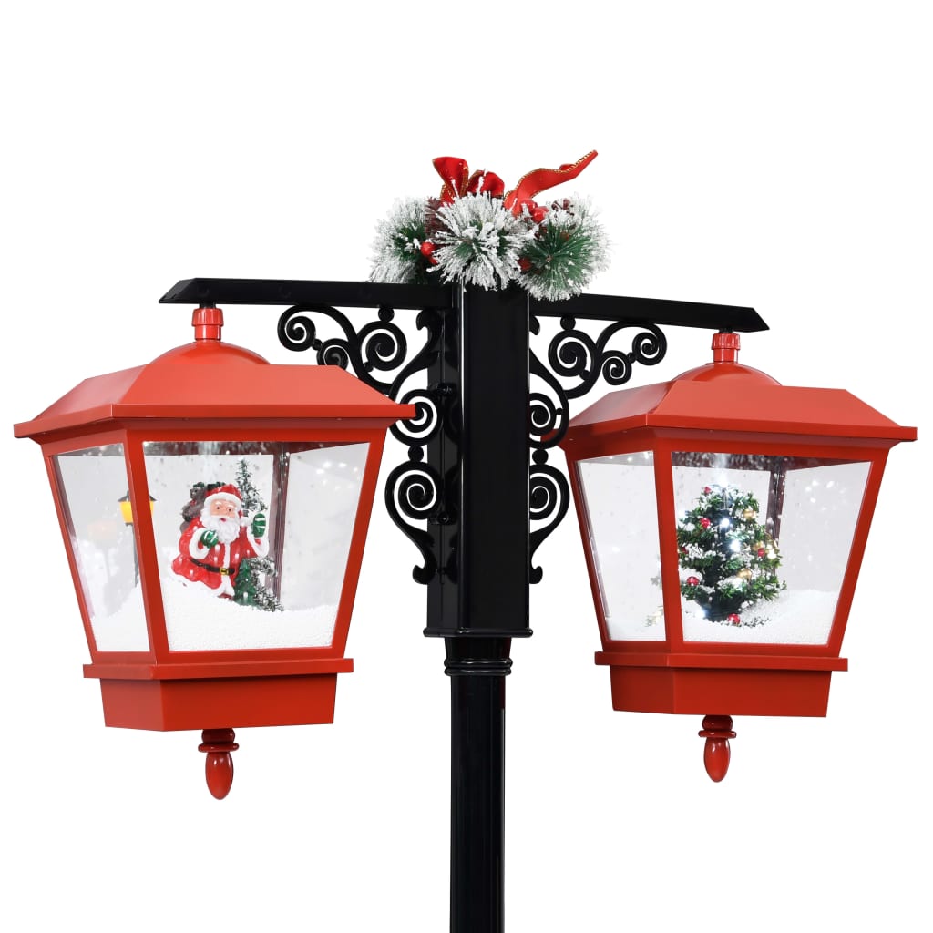 Ulična svjetiljka s Djedom Mrazom crno-crvena 81x40x188 cm PVC