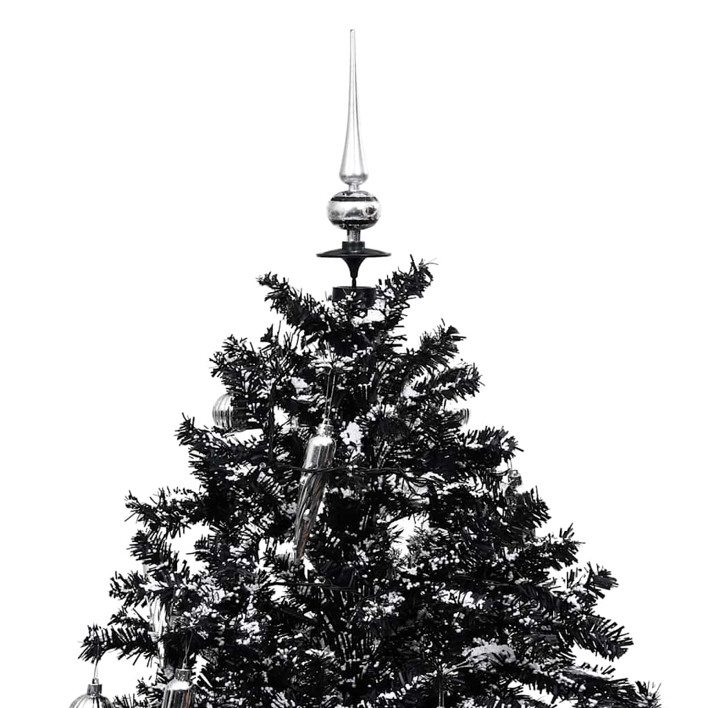 Božićno drvce koje sniježi sa stalkom crno 140 cm PVC