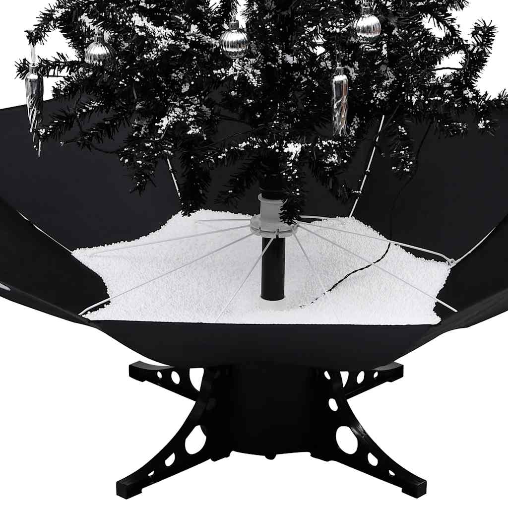 Božićno drvce koje sniježi sa stalkom crno 140 cm PVC