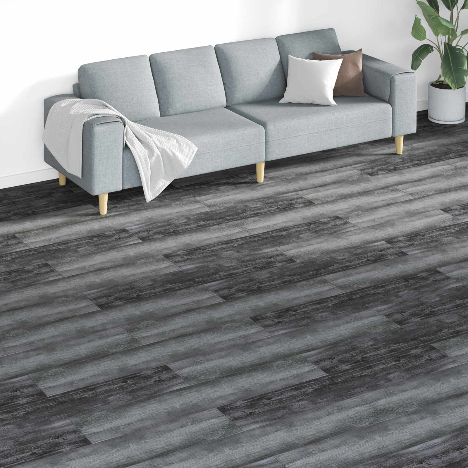 Podne daske 18 pcs Sivi 5,26 m² PVC