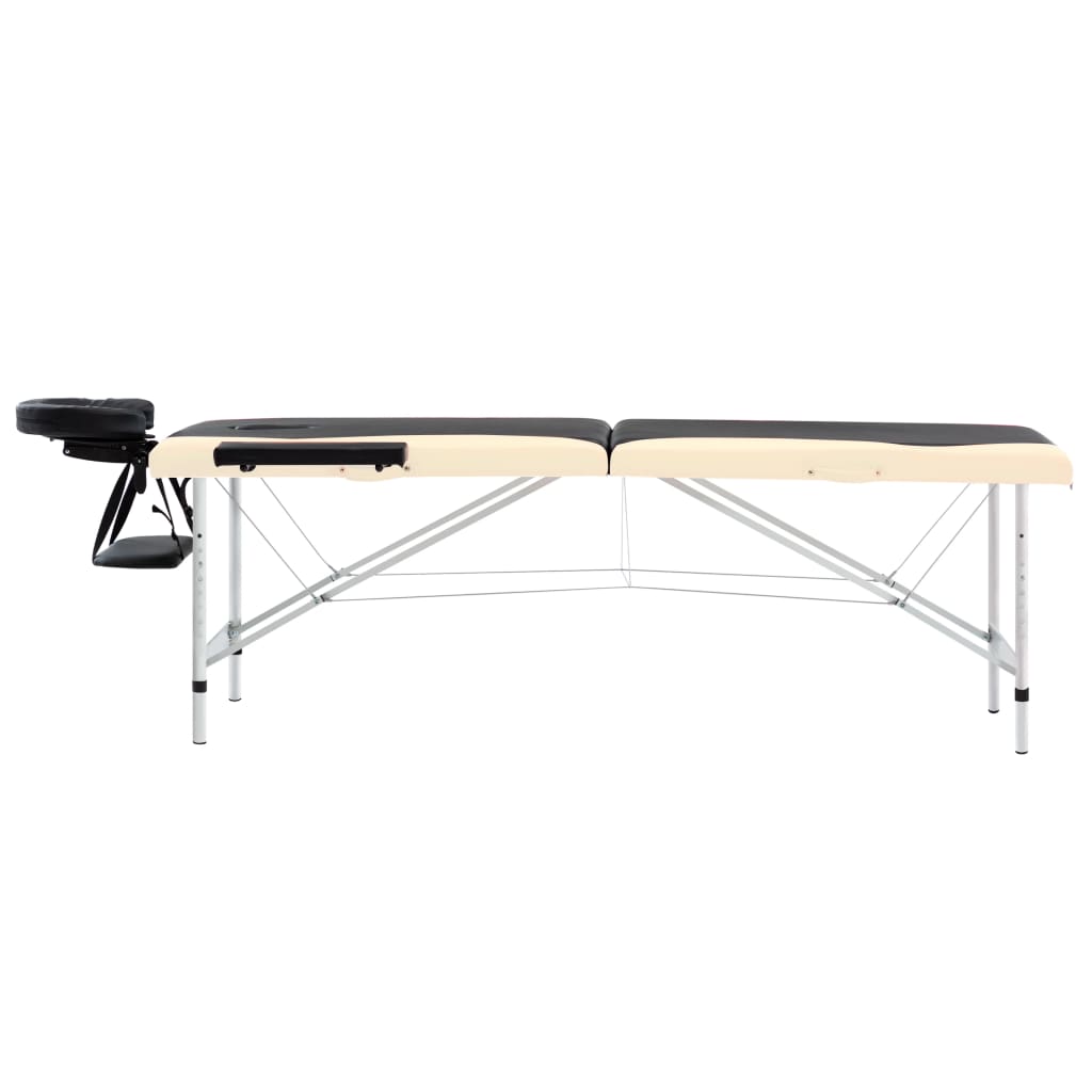 Sklopivi stol za masažu s 2 zone aluminijski