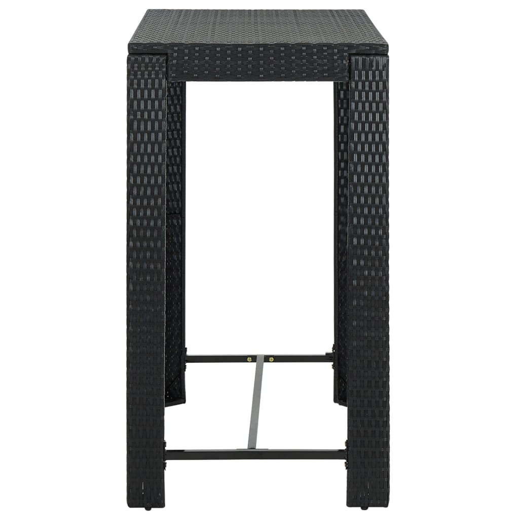 Vrtni barski stol crni 100 x 60,5 x 110,5 cm od poliratana
