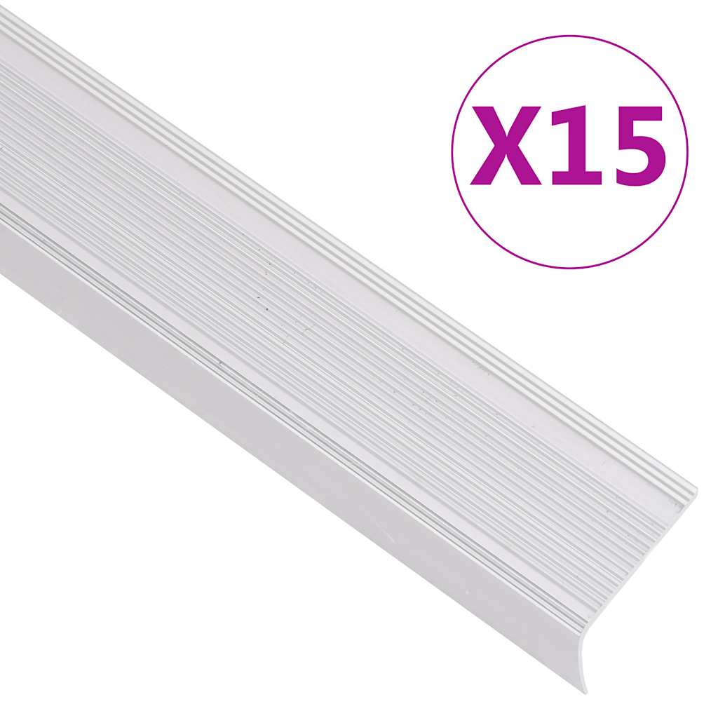 Rubnjaci za stepenice L-oblika 5 kom aluminijski 100 cm