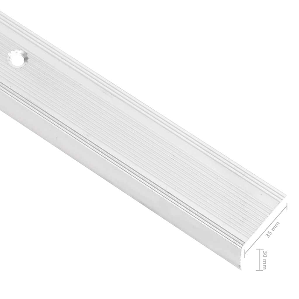 Rubnjaci za stepenice L-oblik 15 kom aluminijski 90 cm srebrni