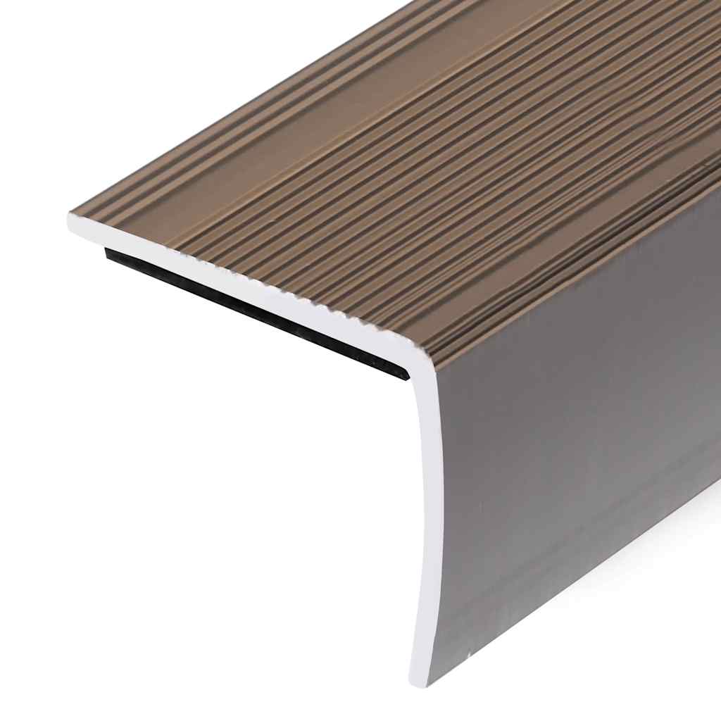 Rubnjaci za stepenice L-oblika 15 kom aluminijski 90 cm smeđi