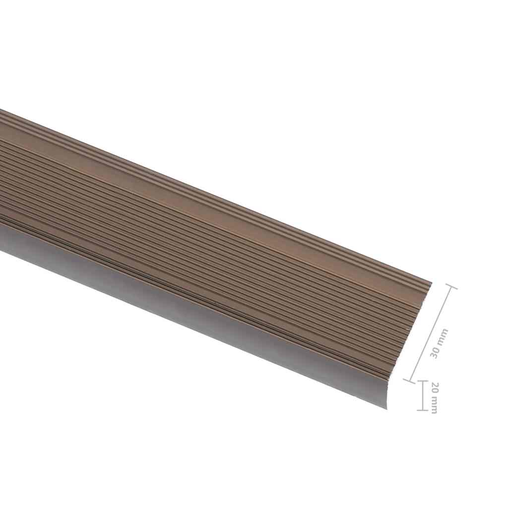 Rubnjaci za stepenice L-oblika 15 kom aluminijski 90 cm smeđi