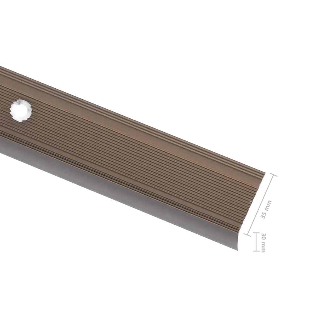 Rubnjaci za stepenice L-oblika 5 kom aluminijski 90 cm smeđi