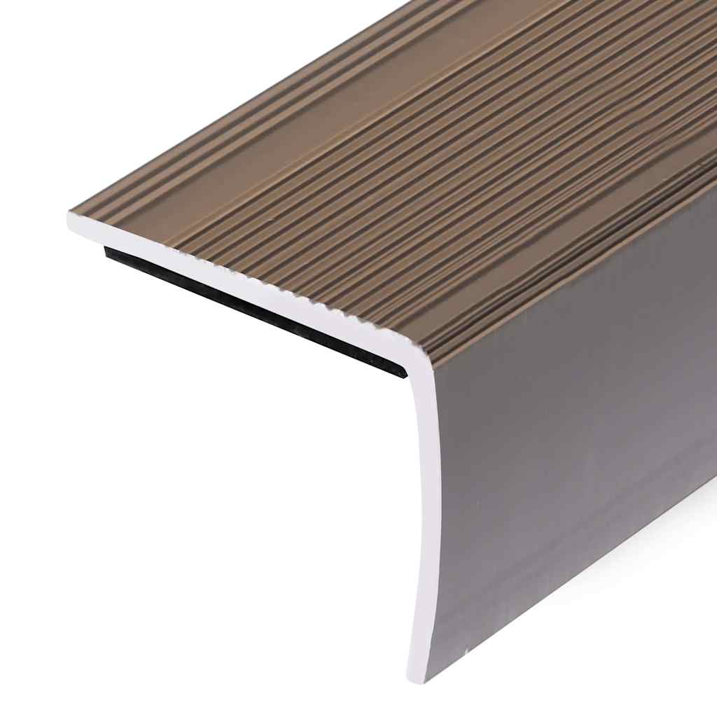 Rubnjaci za stepenice L-oblika 15 kom aluminijski 90 cm smeđi