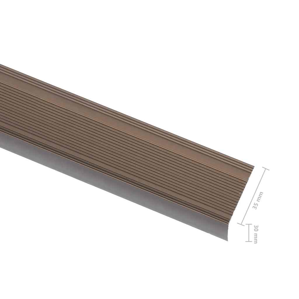 Rubnjaci za stepenice L-oblika 15 kom aluminijski 90 cm smeđi