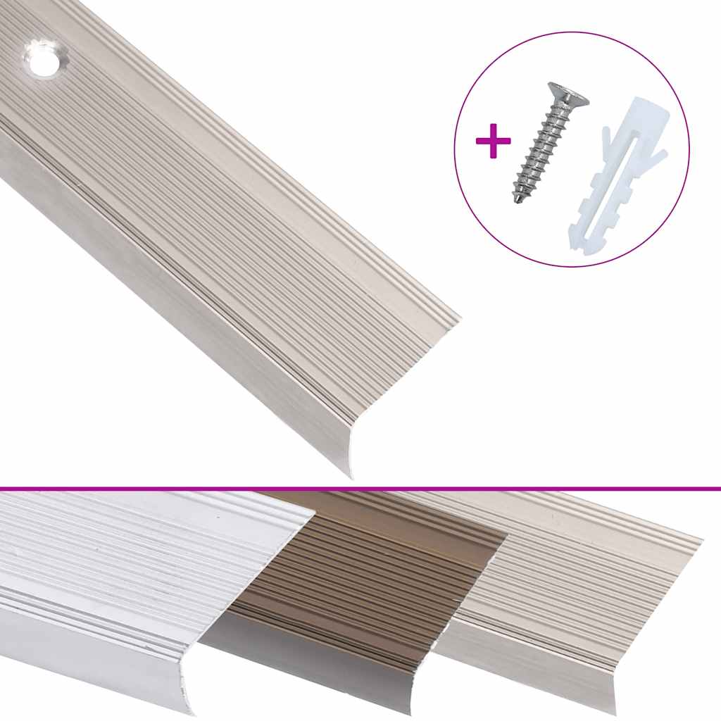 Rubnjaci za stepenice L-oblika 15 kom aluminijski 90 cm bež