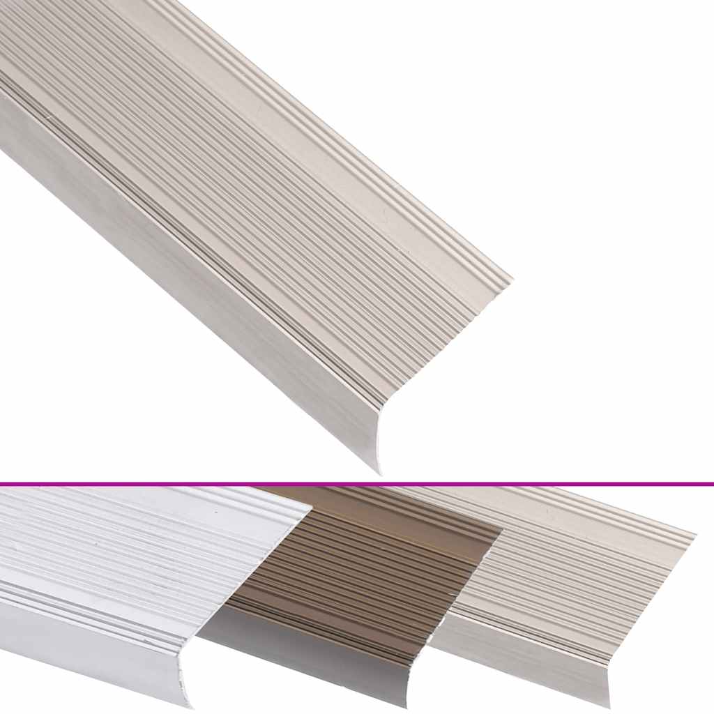 Rubnjaci za stepenice L-oblika 5 kom aluminijski 90 cm bež