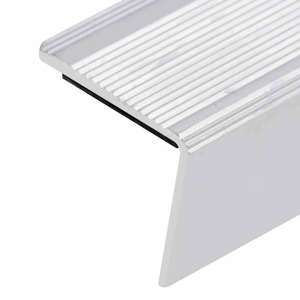 Rubnjaci za stepenice L-oblika 5 kom aluminijski 100 cm srebrni