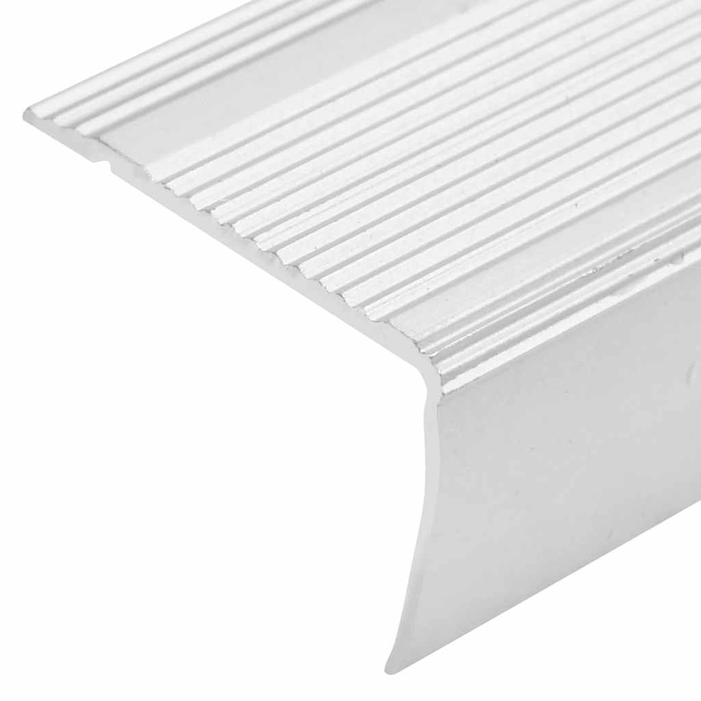 Rubnjaci za stepenice L-oblik 15 kom aluminijski 100 cm srebrni