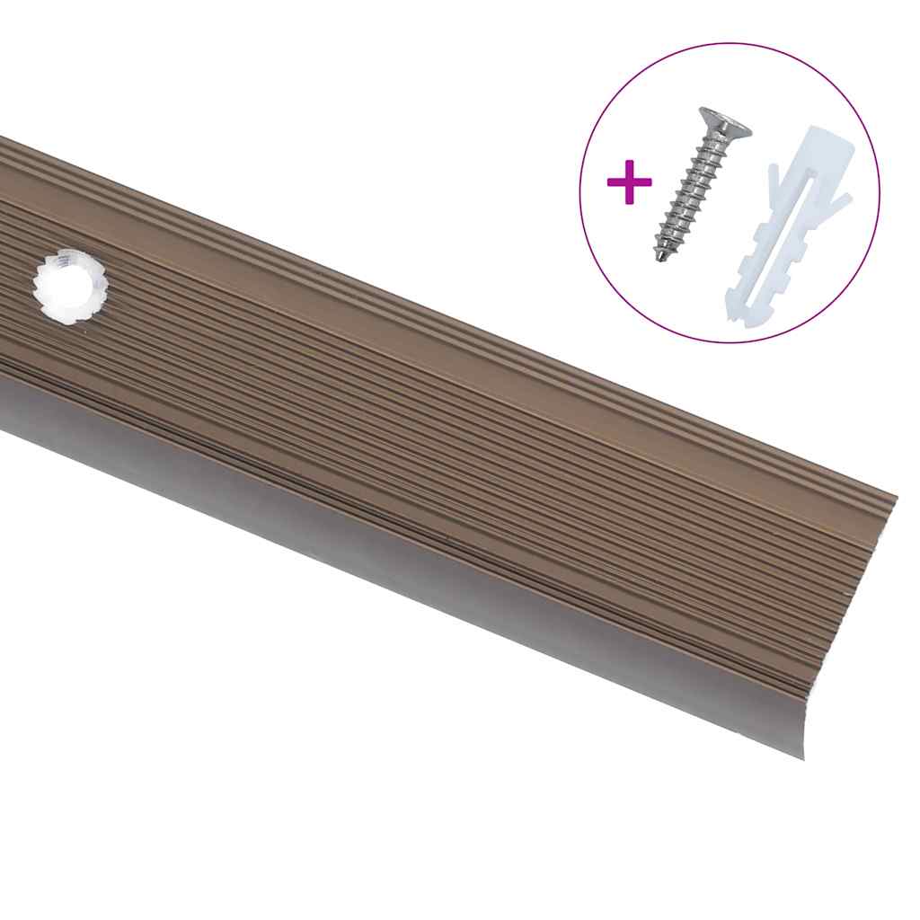 Rubnjaci za stepenice L-oblika 5 kom aluminijski 100 cm smeđi
