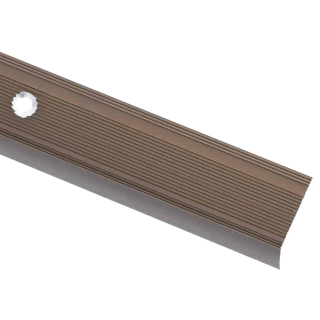 Rubnjaci za stepenice L-oblika 15 kom aluminijski 100 cm smeđi