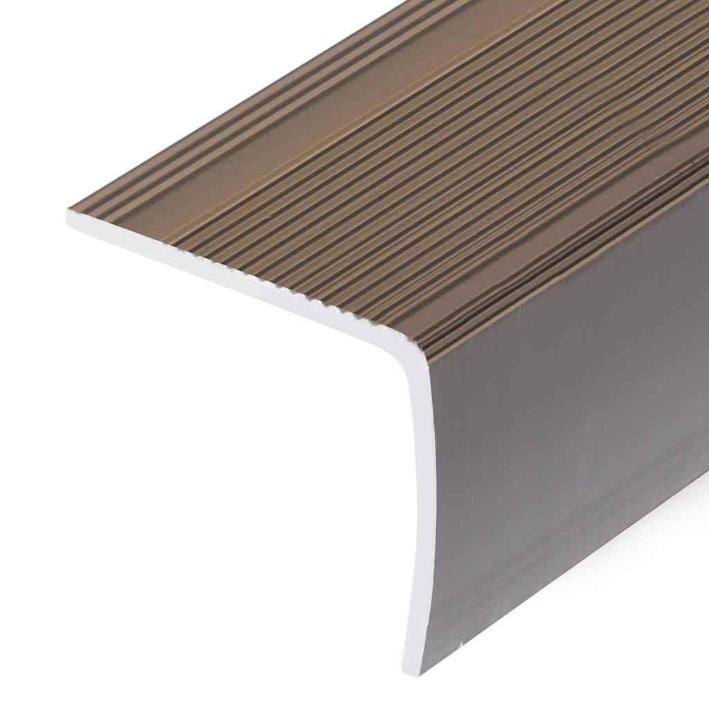 Rubnjaci za stepenice L-oblika 15 kom aluminijski 100 cm smeđi