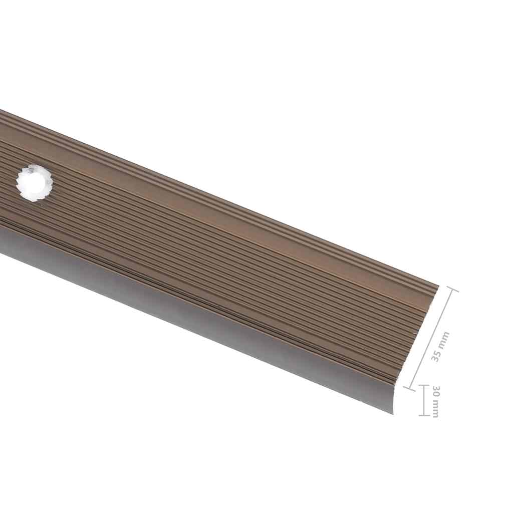 Rubnjaci za stepenice L-oblika 5 kom aluminijski 100 cm smeđi