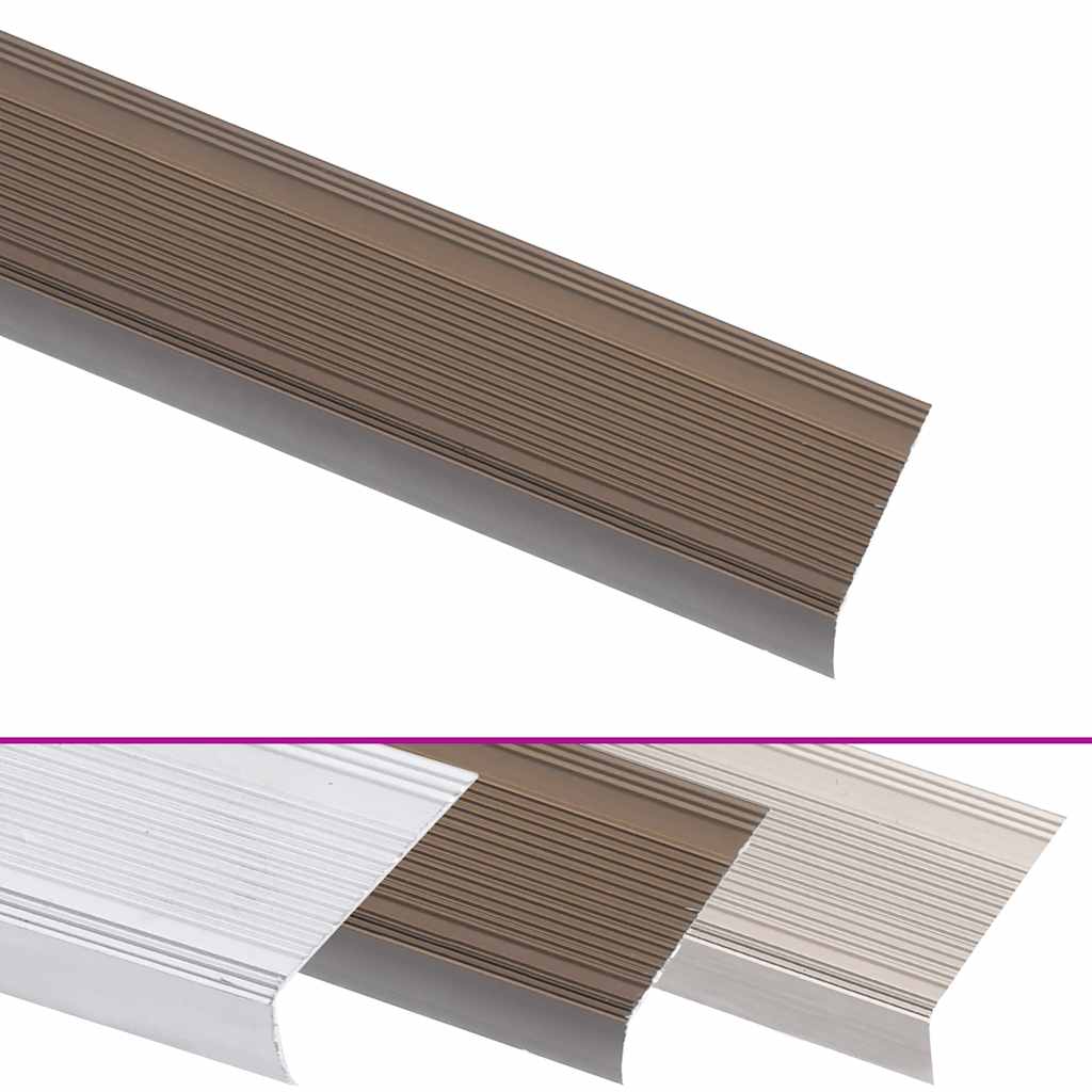Rubnjaci za stepenice L-oblika 15 kom aluminijski 100 cm smeđi