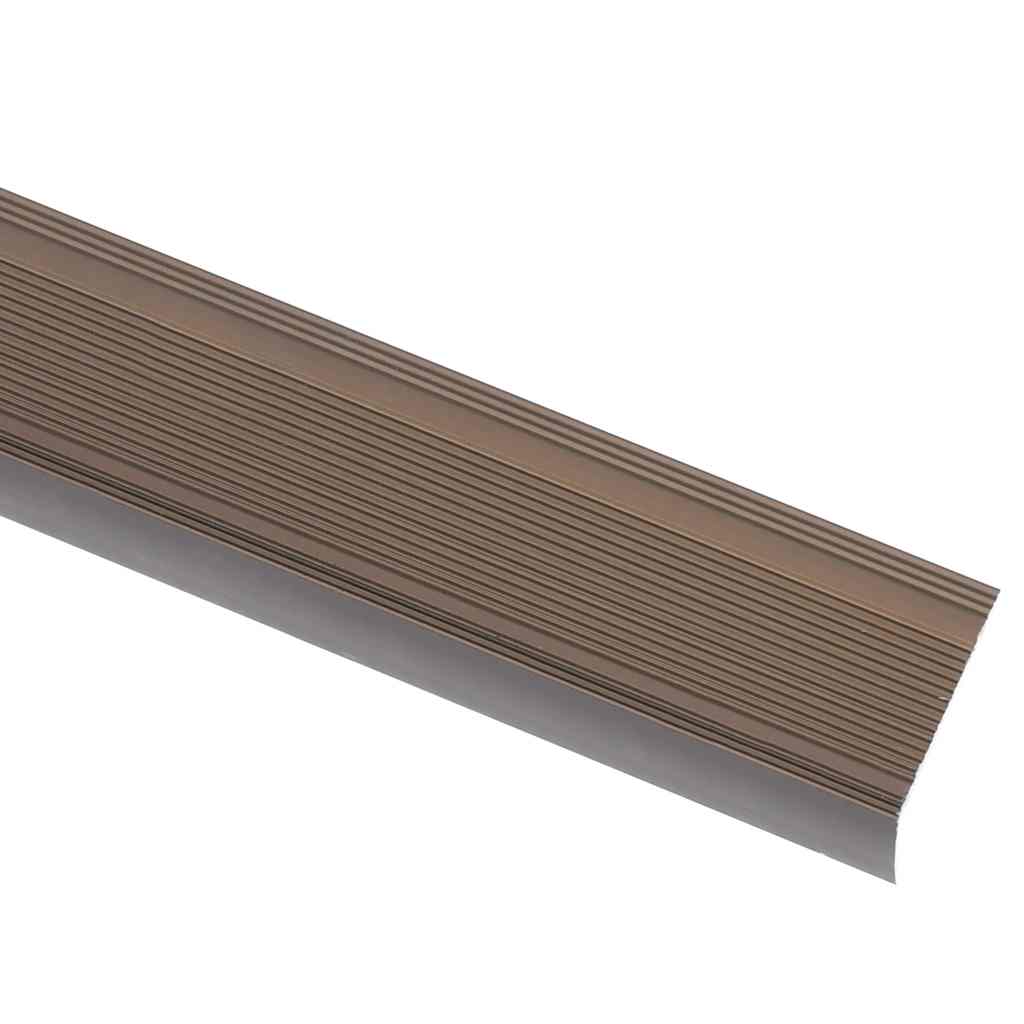 Rubnjaci za stepenice L-oblika 15 kom aluminijski 100 cm smeđi