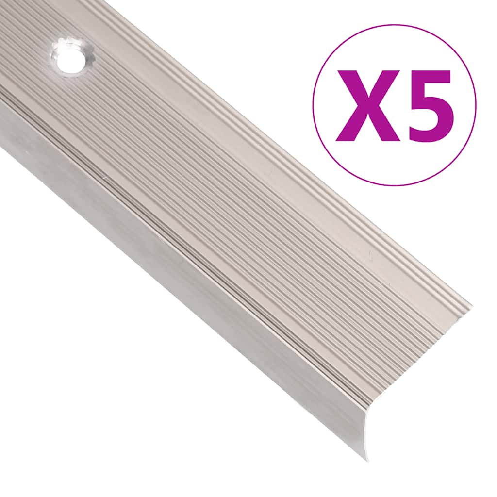 Rubnjaci za stepenice L-oblika 5 kom aluminijski 100 cm bež