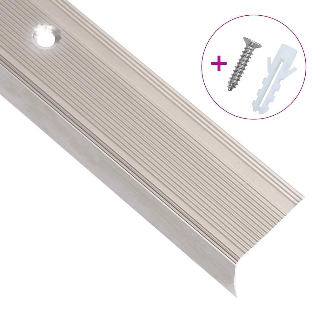 Rubnjaci za stepenice L-oblika 5 kom aluminijski 100 cm bež