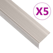 Rubnjaci za stepenice L-oblika 5 kom aluminijski 100 cm bež